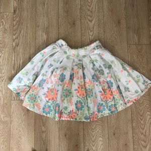 Beautiful White Full skirt with neon floral design